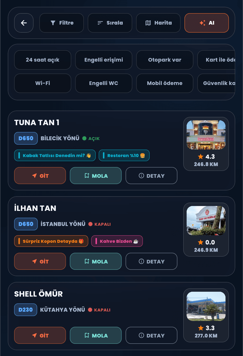 Molayeri kesif akisi ekran onizlemesi